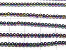 [Video]Hematite Round 2mm metallic coated 1strand beads (aprx.15inch/38cm)