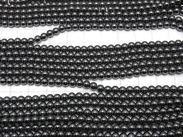 [Video]Magnetic! Hematite Round 4mm 1strand beads (aprx.15inch/38cm)