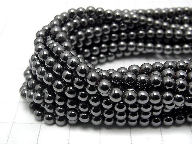 [Video]Magnetic! Hematite Round 4mm 1strand beads (aprx.15inch/38cm)