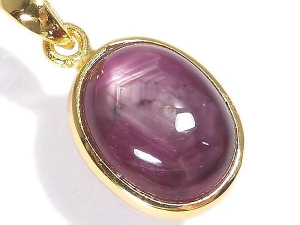 [Video][One of a kind] High Quality Star Ruby AAA Pendant 18KGP NO.14