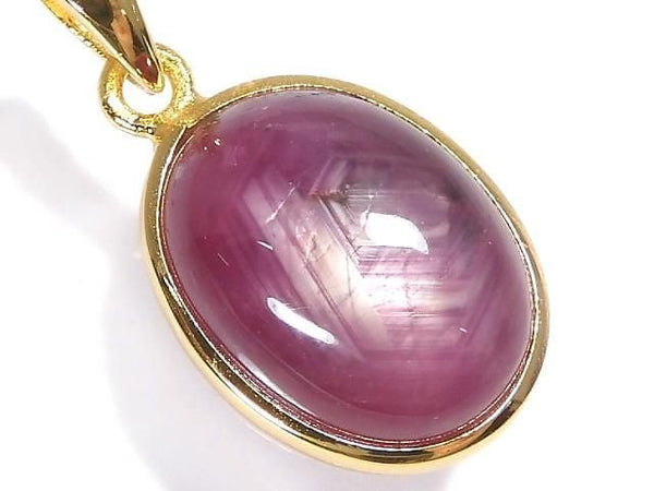 [Video][One of a kind] High Quality Star Ruby AAA Pendant 18KGP NO.17
