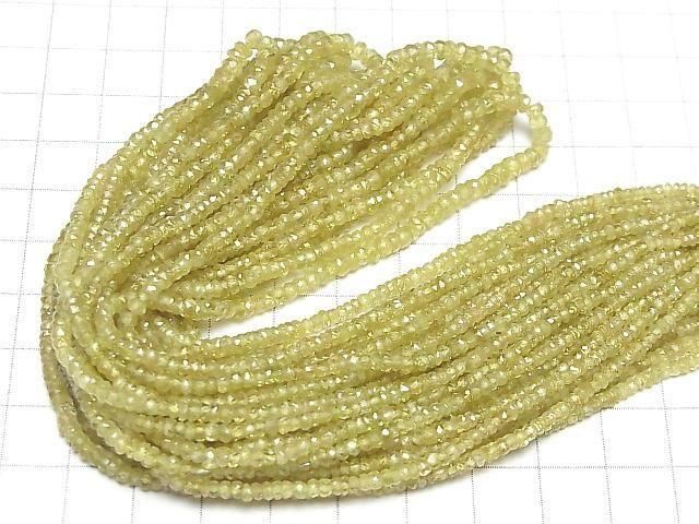 [Video]High Quality Sphene AAA Faceted Button Rondelle half or 1strand beads (aprx.15inch/38cm)
