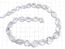 [Video][One of a kind] Hollandite in Quartz Faceted Nugget 1strand beads (aprx.16inch/40cm) NO.7
