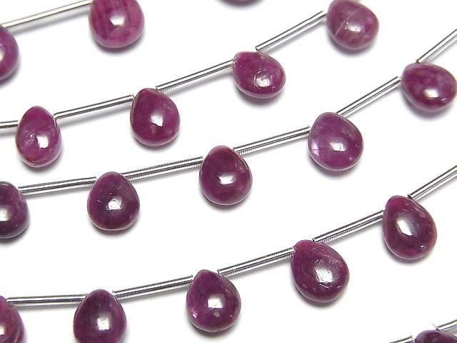 [Video]Ruby AA++ Pear shape (Smooth) half or 1strand (8pcs)