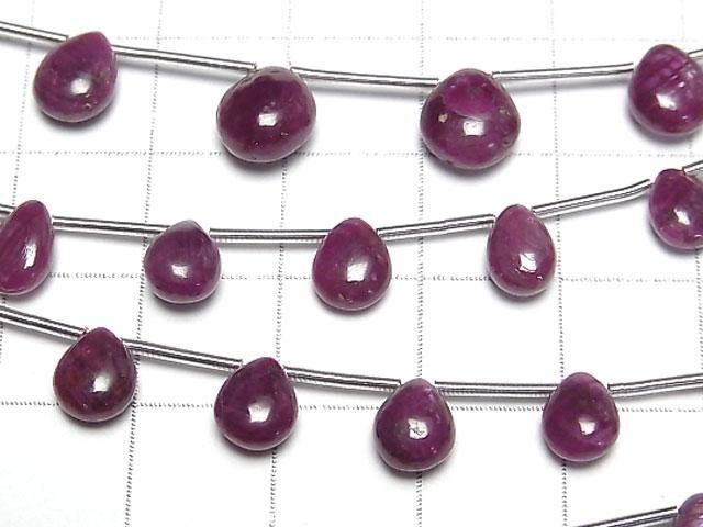 [Video]Ruby AA++ Pear shape (Smooth) half or 1strand (8pcs)