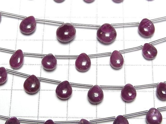 [Video]Ruby AA++ Pear shape (Smooth) half or 1strand (8pcs)