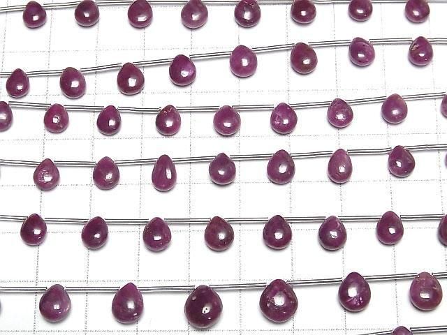 [Video]Ruby AA++ Pear shape (Smooth) half or 1strand (8pcs)