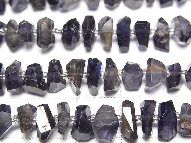[Video]High Quality Iolite AA+ Faceted Nugget 1strand beads (aprx.5inch/13cm)