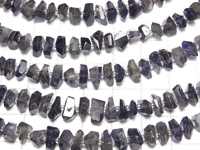[Video]High Quality Iolite AA+ Faceted Nugget 1strand beads (aprx.5inch/13cm)