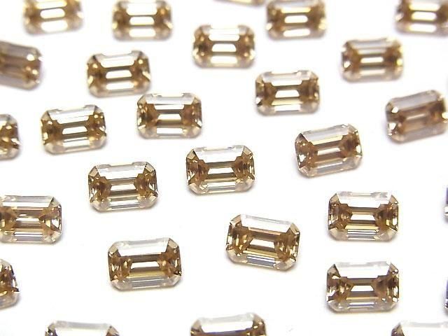 [Video] Moissanite AAA Loose stone Rectangle Faceted 6x4mm [Champagne] 1pc