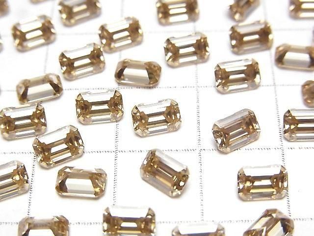 [Video] Moissanite AAA Loose stone Rectangle Faceted 6x4mm [Champagne] 1pc