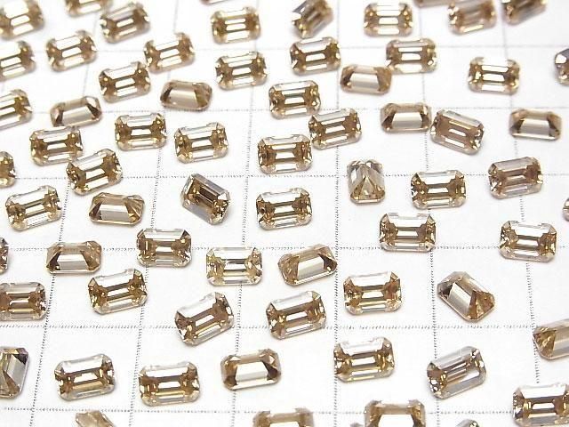 [Video] Moissanite AAA Loose stone Rectangle Faceted 6x4mm [Champagne] 1pc