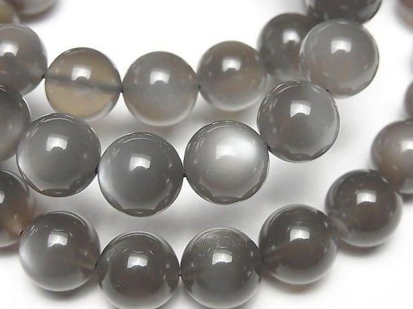 [Video] Gray Moonstone AAA- Round 10mm Bracelet