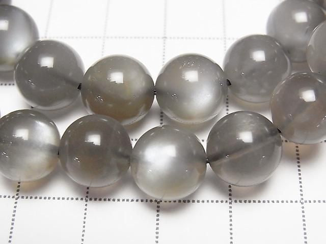 灰月光石 AAA 級 - 圓形 10mm 1串珠子 (手鍊)