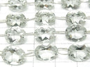 [Video] Green Amethyst Oval Faceted 11x9mm [Double Hole] 1strand (9pcs)