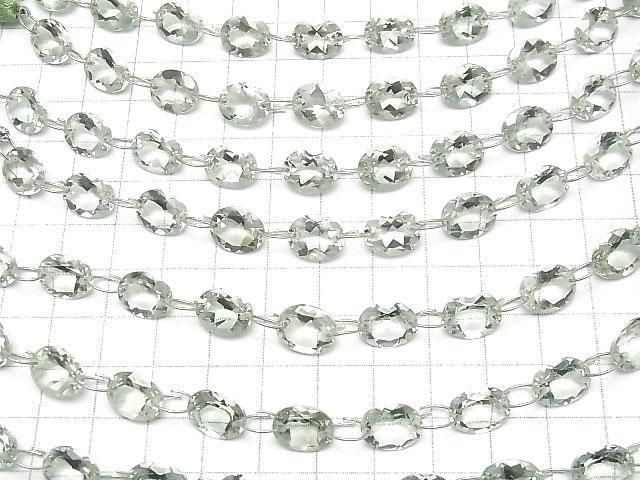 [Video] Green Amethyst Oval Faceted 11x9mm [Double Hole] 1strand (9pcs)