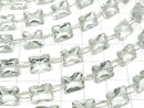 [Video] Green Amethyst Rectangle Faceted 10x8mm [Double Hole] 1strand (9pcs)