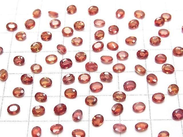 [Video]High Quality Orange Sapphire AAA- Loose stone Oval Faceted 4x3mm 1pc