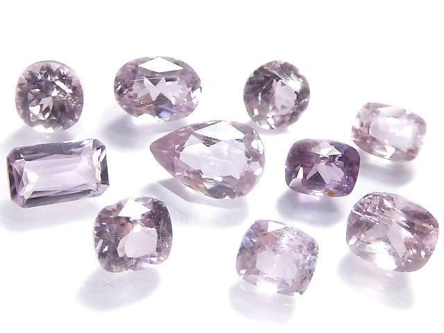 [Video][One of a kind] High Quality Pink Diaspore Loose stone Faceted 10pcs Set NO.13