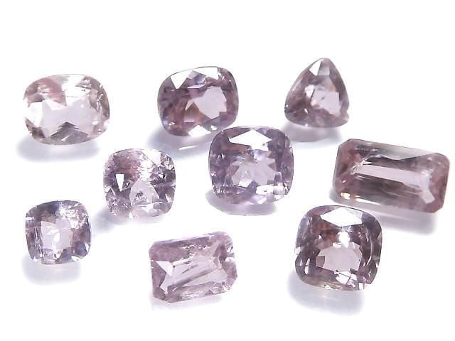 [Video][One of a kind] High Quality Pink Diaspore Loose stone Faceted 9pcs Set NO.15