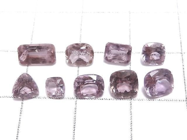 [Video][One of a kind] High Quality Pink Diaspore Loose stone Faceted 9pcs Set NO.15