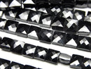 [Video] Black Spinel AA++ Faceted Square 1strand beads (aprx.13inch/32cm)