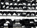 [Video] Black Spinel AA++ Faceted Square 1strand beads (aprx.13inch/32cm)