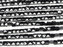 [Video] Black Spinel AA++ Faceted Square 1strand beads (aprx.13inch/32cm)