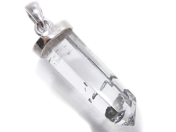 [Video][One of a kind] Stibnite in Quartz Pendant Silver925 NO.2