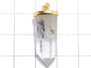 [Video][One of a kind] Stibnite in Quartz Pendant 18KGP NO.19