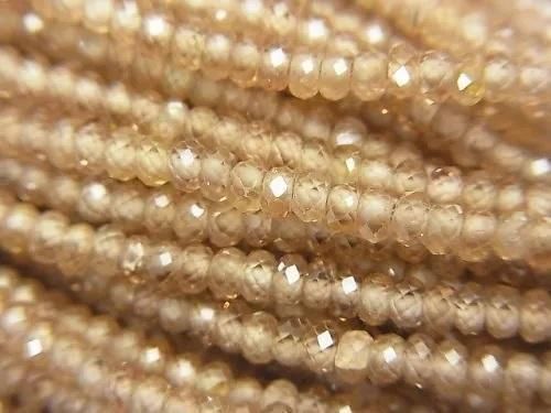 High Quality!  Natural Zircon AAA Faceted Button Roundel  half or 1strand beads (aprx.13inch/32cm)