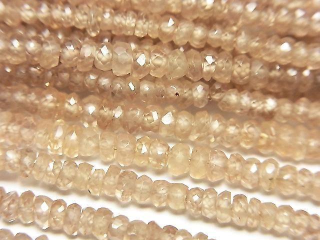 [Video]High Quality! Natural Zircon AAA- Faceted Button Rondelle half or 1strand beads (aprx.13inch/32cm)