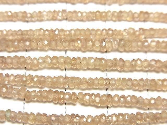 [Video]High Quality! Natural Zircon AAA- Faceted Button Rondelle half or 1strand beads (aprx.13inch/32cm)