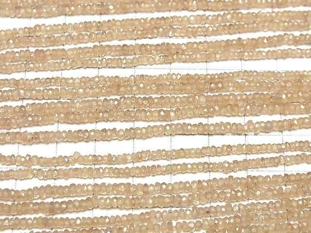 [Video]High Quality! Natural Zircon AAA- Faceted Button Rondelle half or 1strand beads (aprx.13inch/32cm)