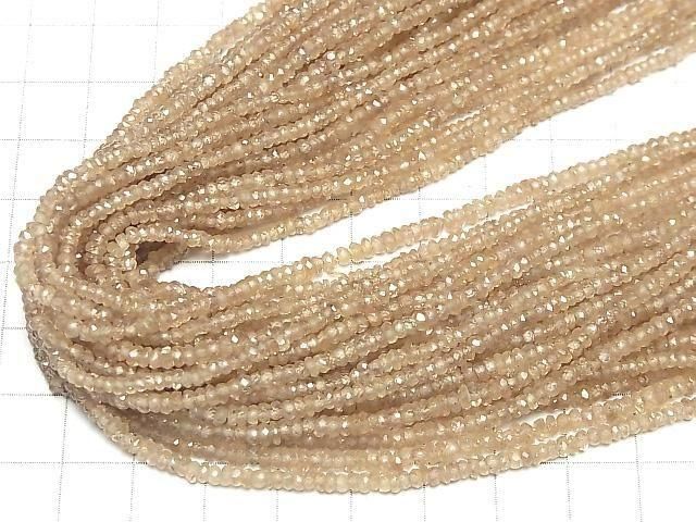 [Video]High Quality! Natural Zircon AAA- Faceted Button Rondelle half or 1strand beads (aprx.13inch/32cm)