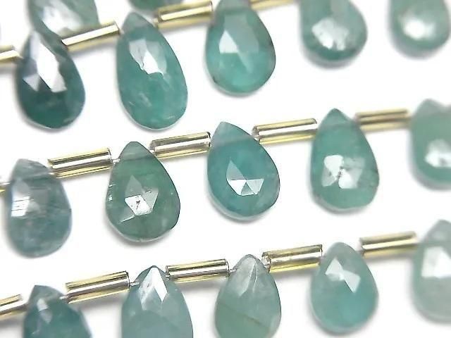 [Video] Grandidierite AA++ Pear shape Faceted Briolette 1strand beads (aprx.7inch/18cm)