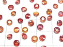 [Video]High Quality Red Orange Sapphire AAA- Loose stone Round Faceted 4x4mm 3pcs