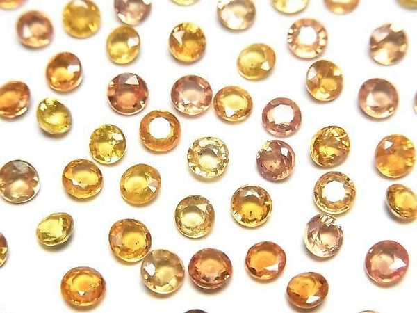 [Video]High Quality Yellow Sapphire AAA- Loose stone Round Faceted 4x4mm 3pcs
