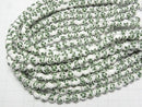 [Video] Ceramic beads Round 8mm [Small flower pattern/Green] 1strand beads (aprx.12inch/29cm)
