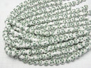 [Video] Ceramic beads Round 10mm [Small flower pattern/Green] 1strand beads (aprx.12inch/30cm)