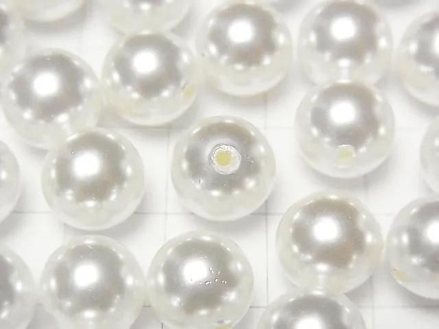 [Video] Shell Pearl White half Drilled Hole Round 10mm 10pcs