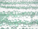 [Video]High Quality Emerald AAA Drop Faceted Briolette half or 1strand beads (aprx.15inch/38cm)