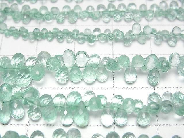 [Video]High Quality Emerald AAA Drop Faceted Briolette half or 1strand beads (aprx.15inch/38cm)