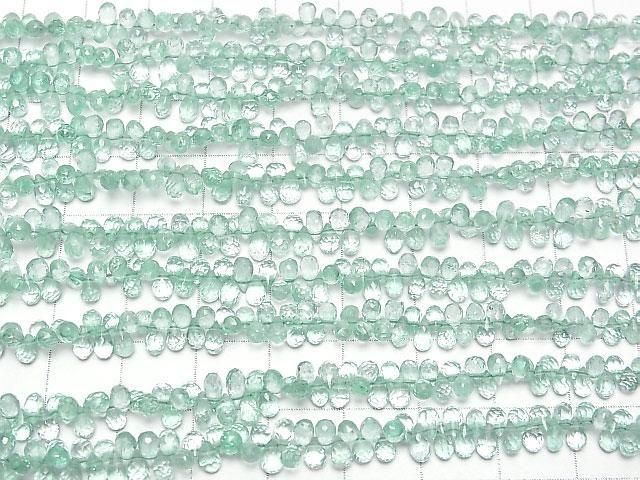 [Video]High Quality Emerald AAA Drop Faceted Briolette half or 1strand beads (aprx.15inch/38cm)