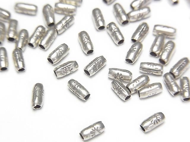 Karen Silver Decorative Tube 4.5x2x2mm 5pcs