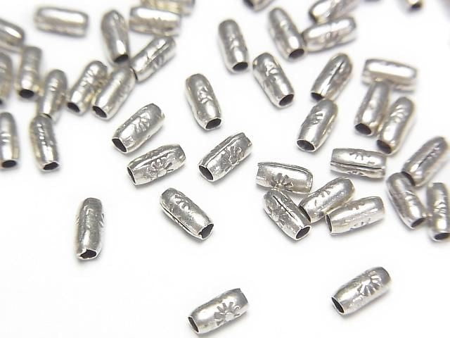 Karen Silver Decorative Tube 4.5x2x2mm 10pcs