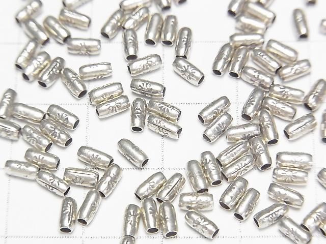 Karen Silver Decorative Tube 4.5x2x2mm 10pcs