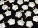 [Video] Fresh Water Pearl Flower Charm 11x11mm White 2pcs