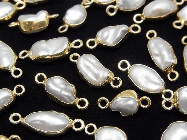 [Video] Fresh Water Pearl Baroque Pearl Charm [Both Side] White 5pcs