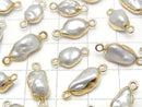 [Video] Fresh Water Pearl Baroque Pearl Charm [Both Side] White 5pcs